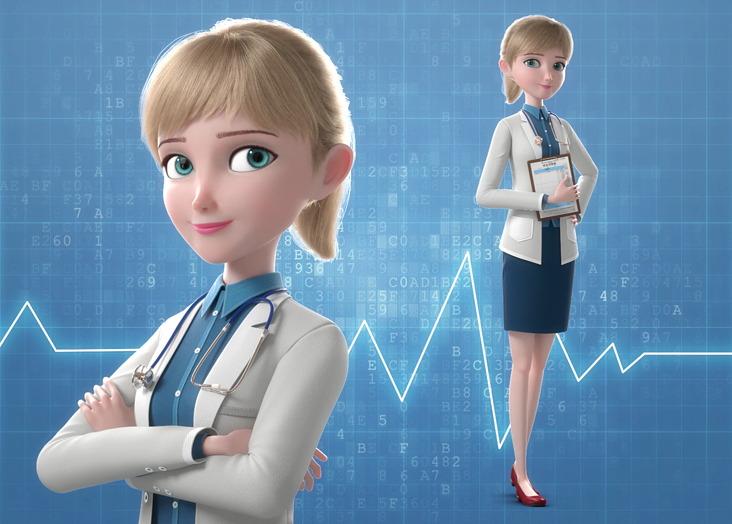 Cartoon Doctor Rigged 3D Model .c4d .max .obj .3ds .fbx .stl .blend 