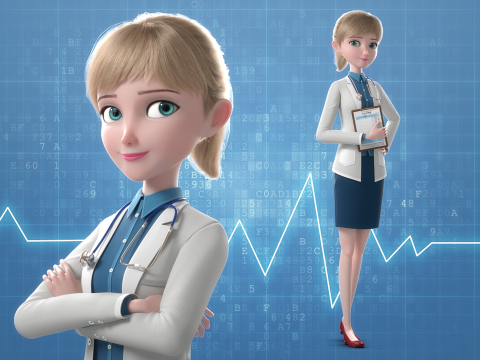 Cartoon Doctor Rigged 3D Model