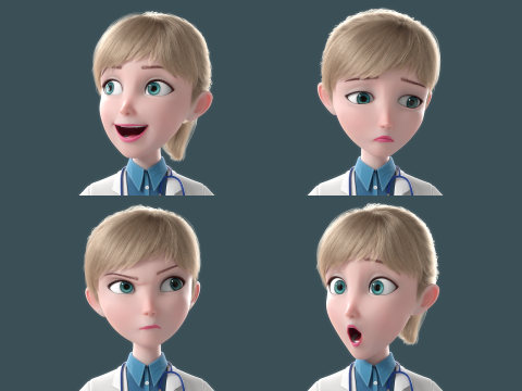 Cartoon Doctor Rigged 3D-Modell