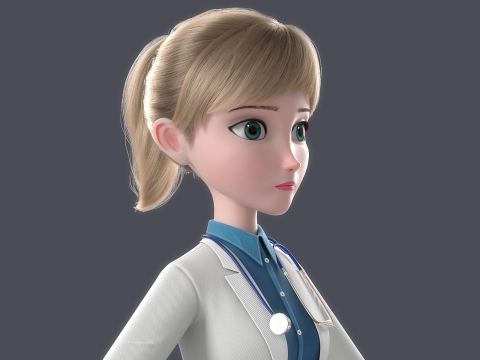 Cartoon Doctor Rigged 3D-Modell