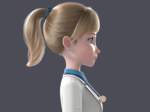 Cartoon Doctor Rigged 3D Model