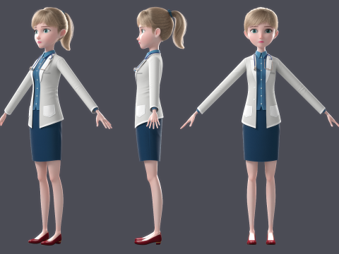Cartoon Doctor Rigged 3D-Modell