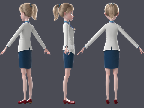 Cartoon Doctor Rigged 3D-Modell