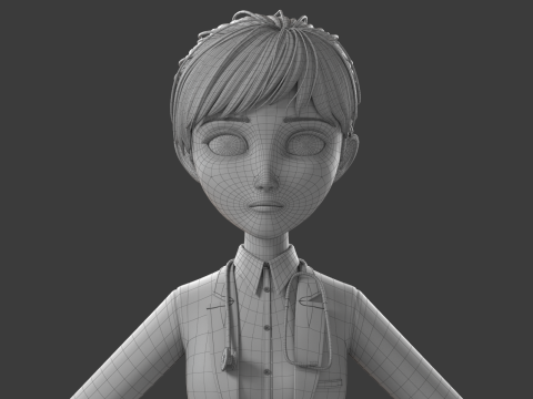 Cartoon Doctor Rigged 3D-Modell