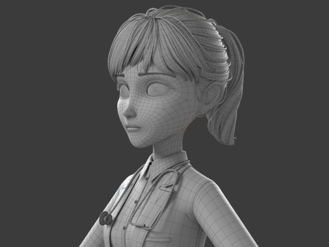 Cartoon Doctor Rigged 3D-Modell