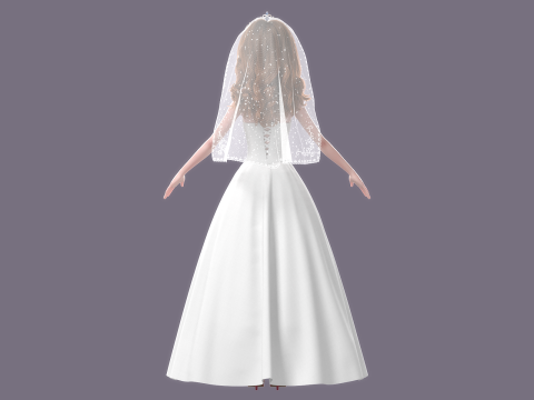 Cartoon Bride Rigged 3D-Modell