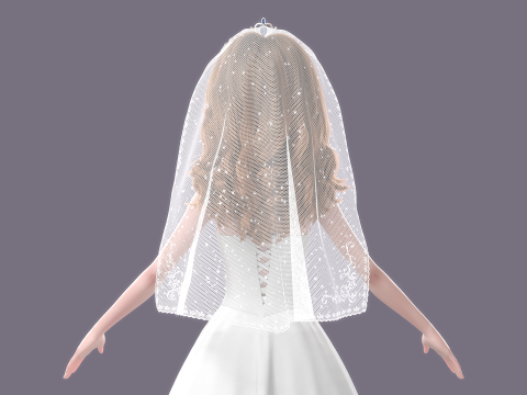 Cartoon Bride Rigged 3D-Modell