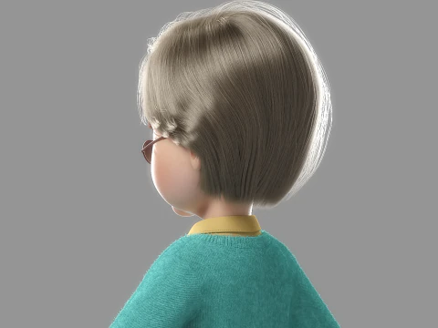 Vecchia donna del fumetto truccata Modello 3D