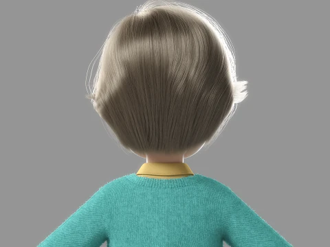 Vecchia donna del fumetto truccata Modello 3D