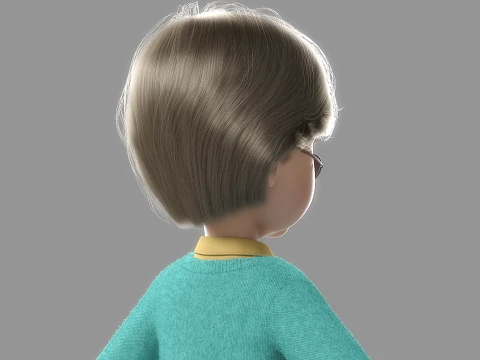 Vecchia donna del fumetto truccata Modello 3D