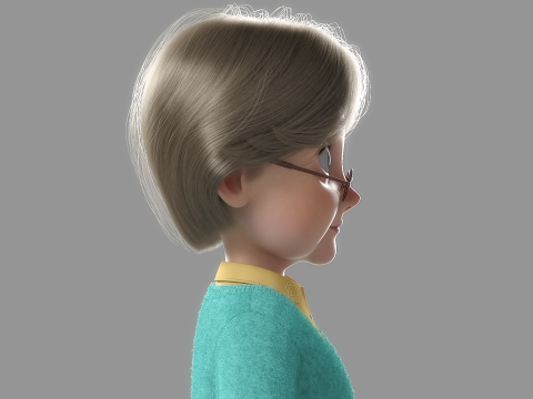 Cartoon Old Woman Rigged Modèle 3D