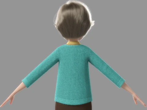 Vecchia donna del fumetto truccata Modello 3D