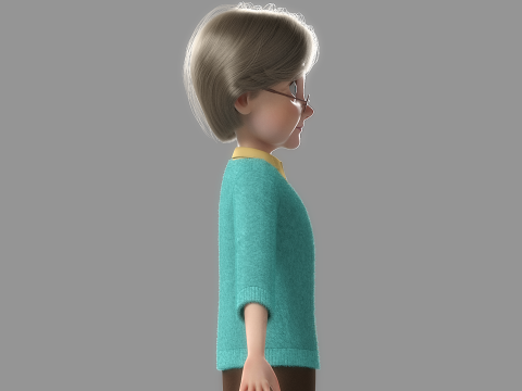 Cartoon Old Woman Rigged Modèle 3D