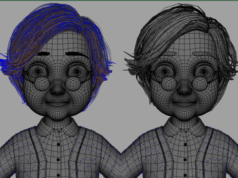 Cartoon Old Woman Rigged Modèle 3D