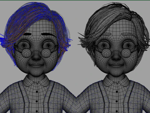 Vecchia donna del fumetto truccata Modello 3D