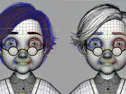 Cartoon Old Woman Rigged Modèle 3D