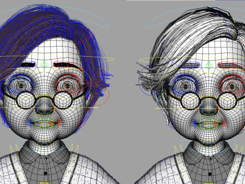 Vecchia donna del fumetto truccata Modello 3D