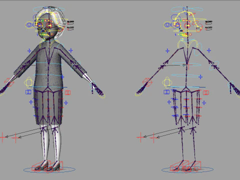 Vecchia donna del fumetto truccata Modello 3D