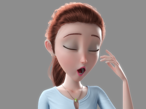Cartoon Woman Rigged Modèle 3D