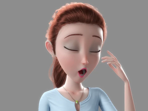 Donna del fumetto truccata Modello 3D