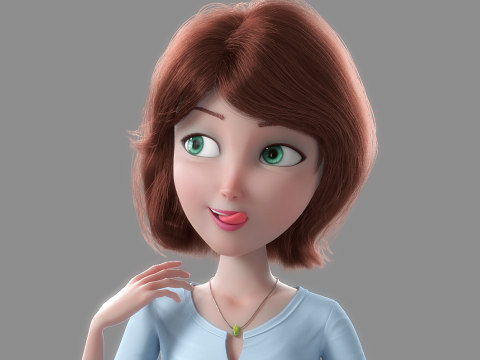 Cartoon Woman Rigged Modèle 3D