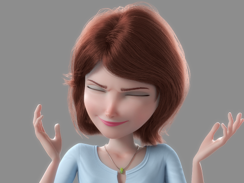 Cartoon Woman Rigged Modèle 3D