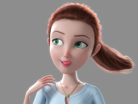 Donna del fumetto truccata Modello 3D