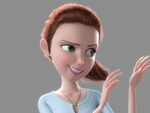 Cartoon Woman Rigged Modèle 3D