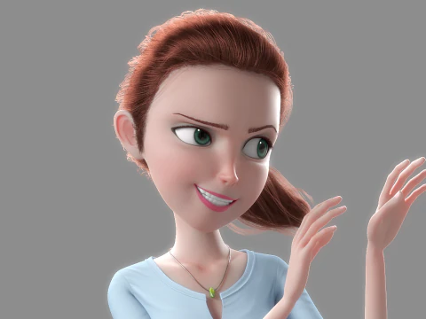 Donna del fumetto truccata Modello 3D