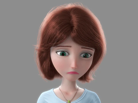 Donna del fumetto truccata Modello 3D