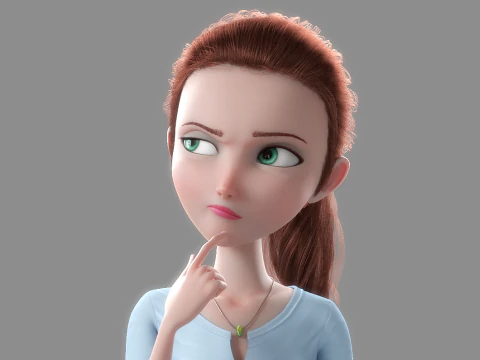 Donna del fumetto truccata Modello 3D