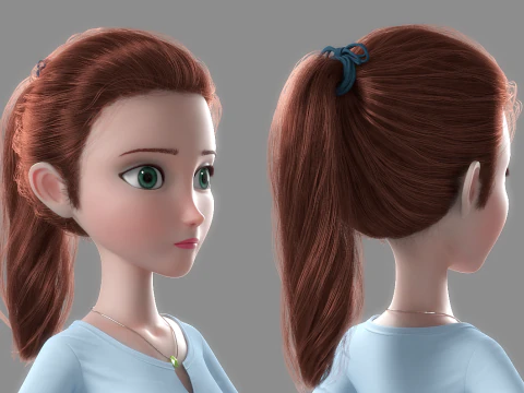 Donna del fumetto truccata Modello 3D