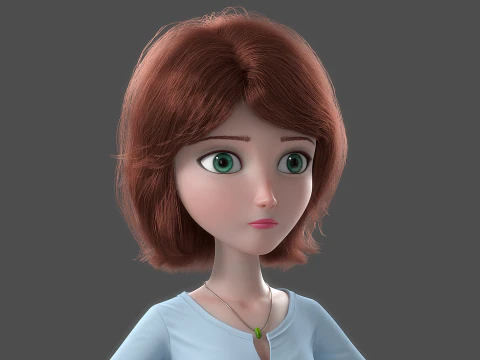 Donna del fumetto truccata Modello 3D