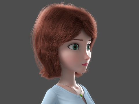 Cartoon Woman Rigged Modèle 3D