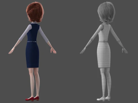 Donna del fumetto truccata Modello 3D