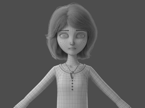 Donna del fumetto truccata Modello 3D