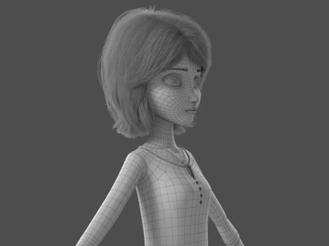 Donna del fumetto truccata Modello 3D