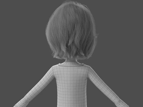 Donna del fumetto truccata Modello 3D