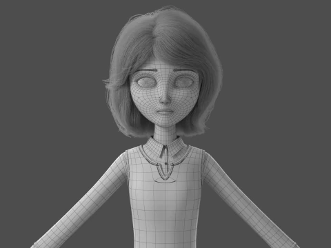 Donna del fumetto truccata Modello 3D