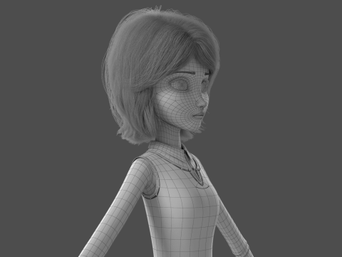 Cartoon Woman Rigged Modèle 3D