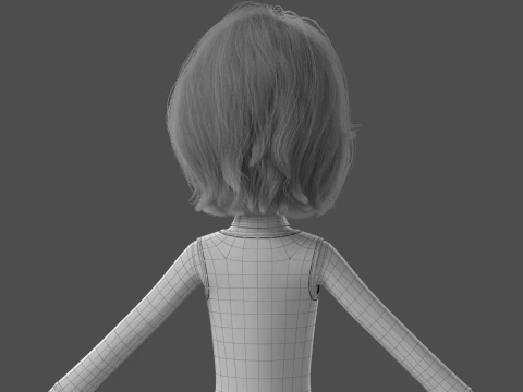 Donna del fumetto truccata Modello 3D