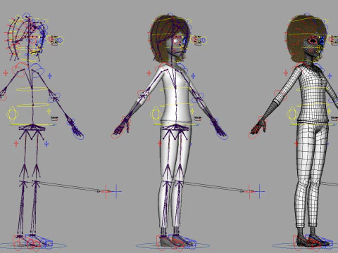 Donna del fumetto truccata Modello 3D