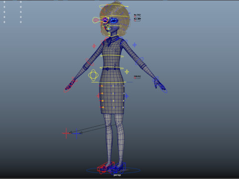 Cartoon Woman Rigged Modèle 3D