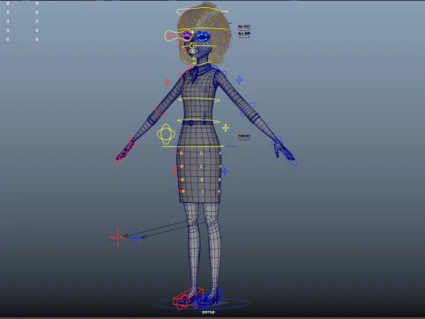 Donna del fumetto truccata Modello 3D
