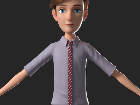 Cartoon Man Rigged Model 3D