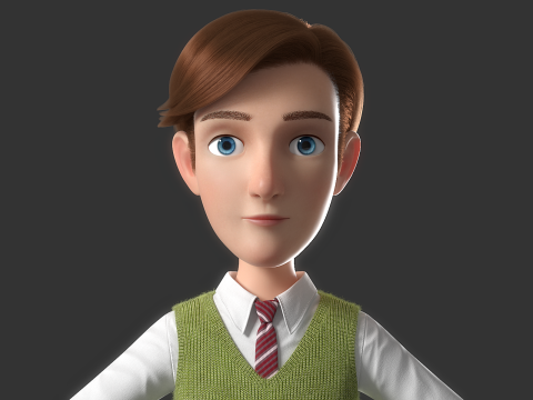 Cartoon Man Rigged Model 3D