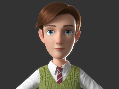 Uomo del fumetto truccato Modello 3D