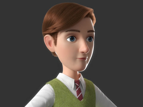 Cartoon Man Rigged Model 3D