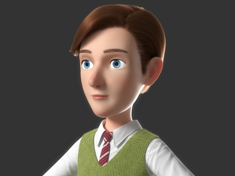 Cartoon Man Rigged Model 3D