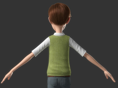 Cartoon Man Rigged Model 3D